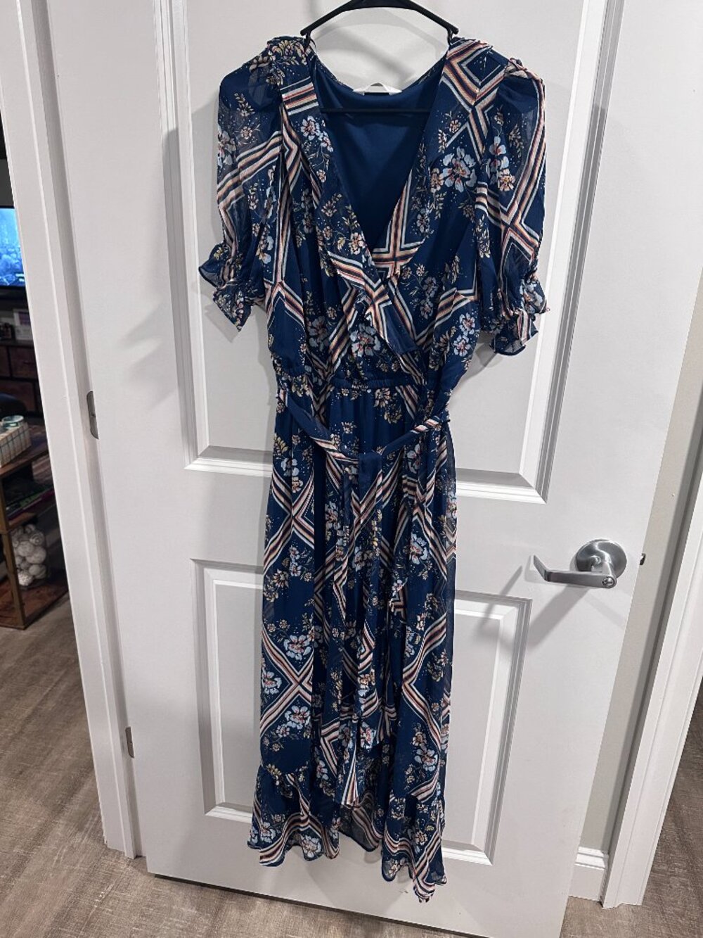 Blue Lauren Conrad Chiffon Maxi Dress